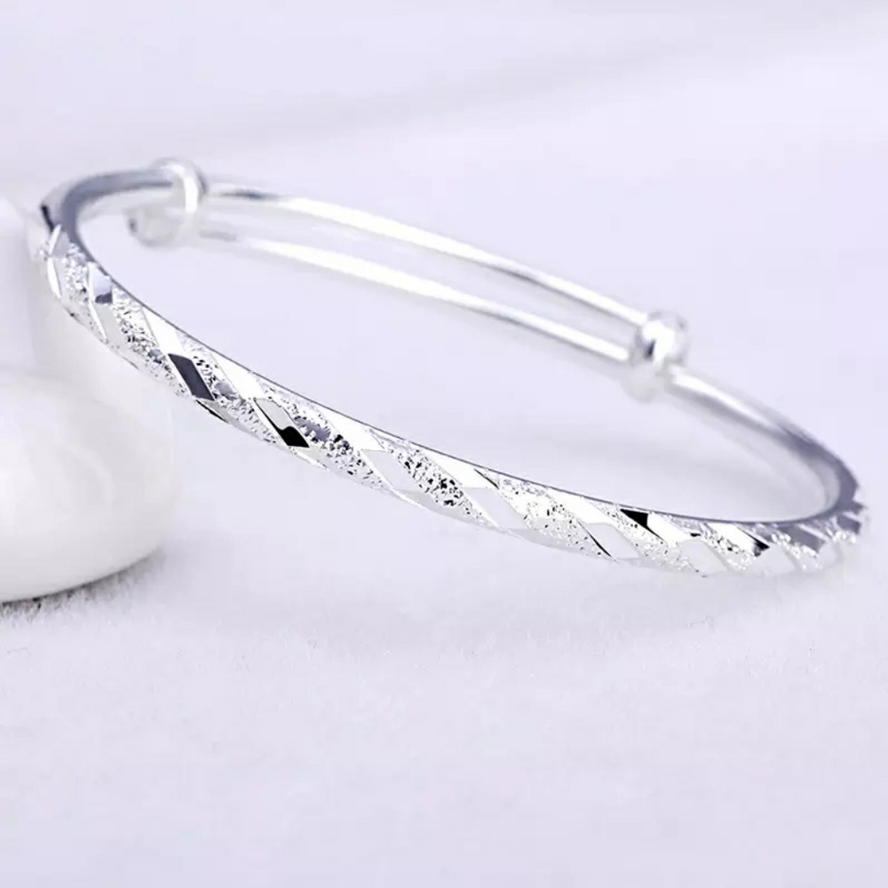 NEW S925 Handmade Diamond Cut Adjustable Bracelet - Picture 2 of 13